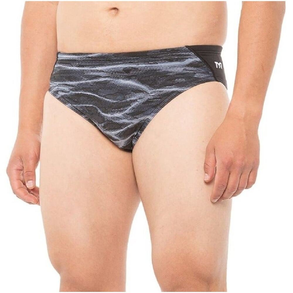 NWT TYR Lambent Blade Racer Swim Briefs Titanium Size 36